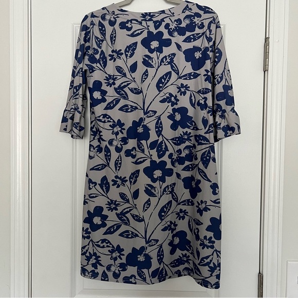 Women’s Axyeh blue floral ruffle sleeve shift dress size medium M - Picture 5 of 5